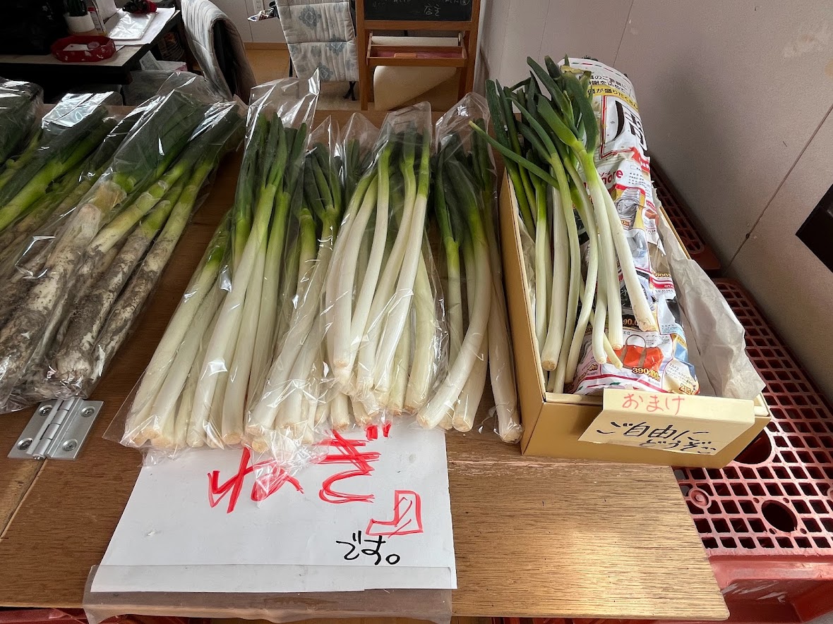熊谷市広瀬にある長ねぎ直売所の長ねぎは1袋100円